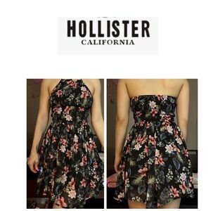 🆕Hollister Black Floral Halter Dress SX🆕